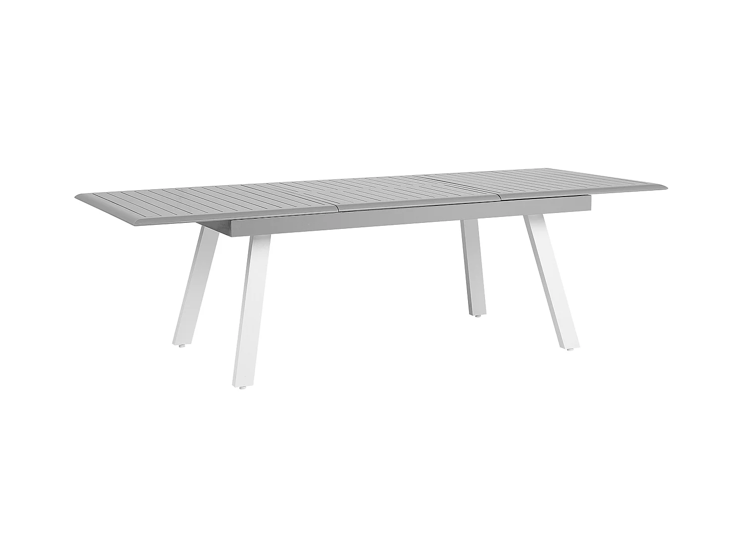 Table de salle à manger de jardin extensible PERETA 175/255 cm 100 cm Métal Gris clair