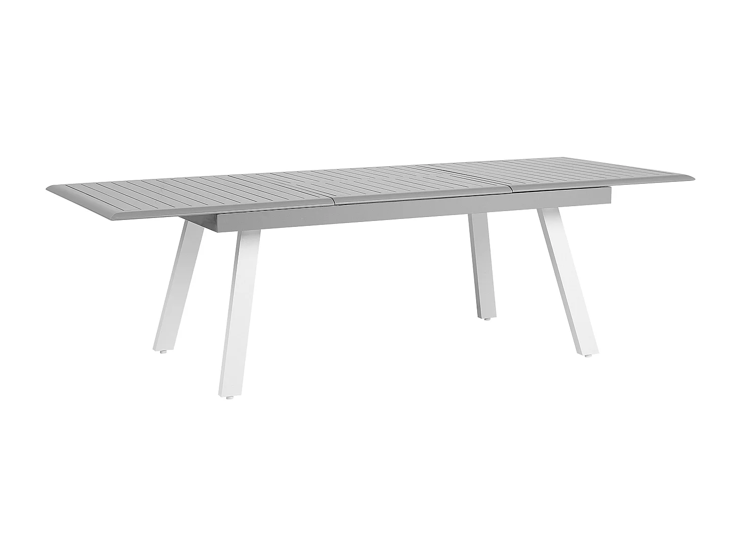 Table de salle à manger de jardin extensible PERETA 175/255 cm 100 cm Métal Gris clair