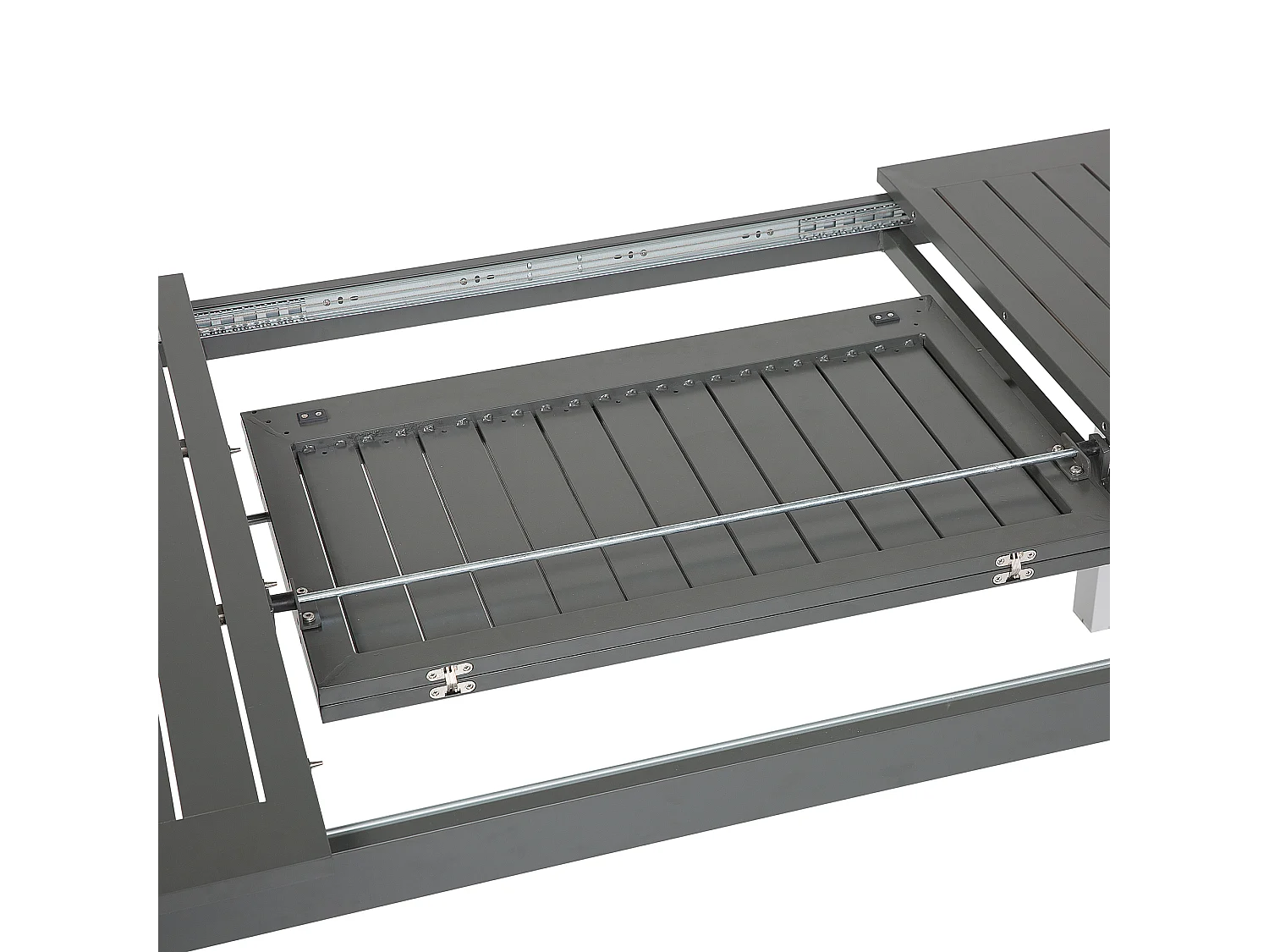 Mesa de refeição de jardim extensível PANCOLE 168/248 cm 100 cm Metal Cinzento