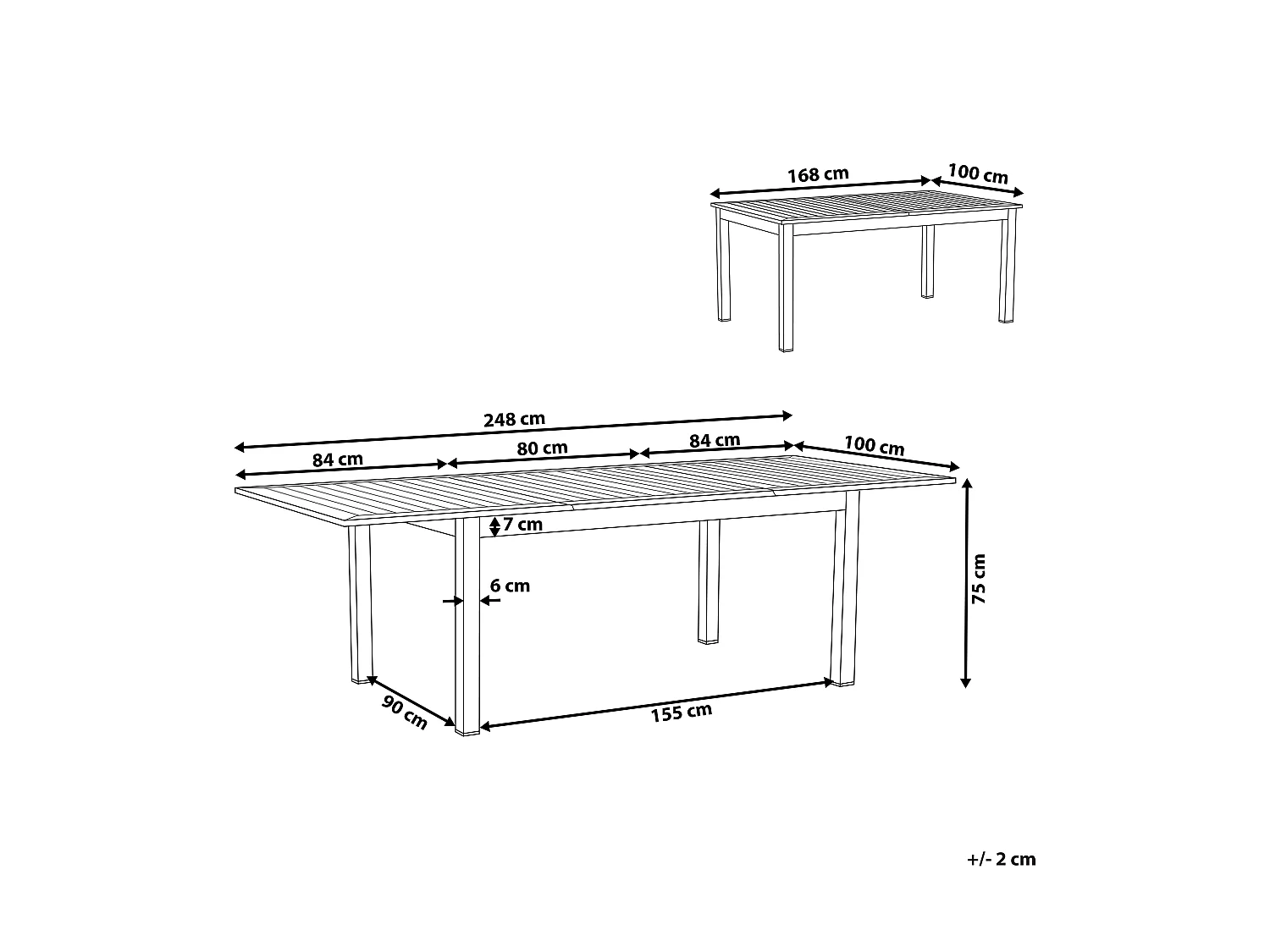 Ausziehbarer dunkelgrauer Gartentisch Pancole
