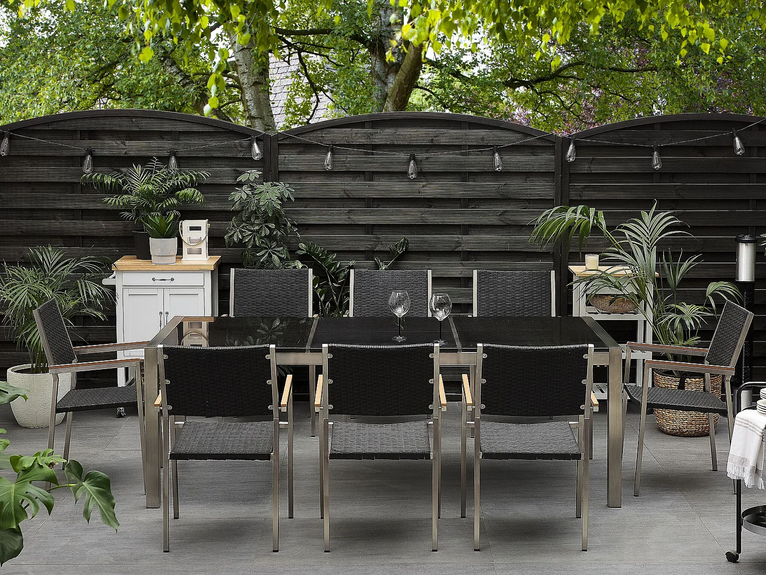 Tuintafelset Steen Zwart GROSSETO