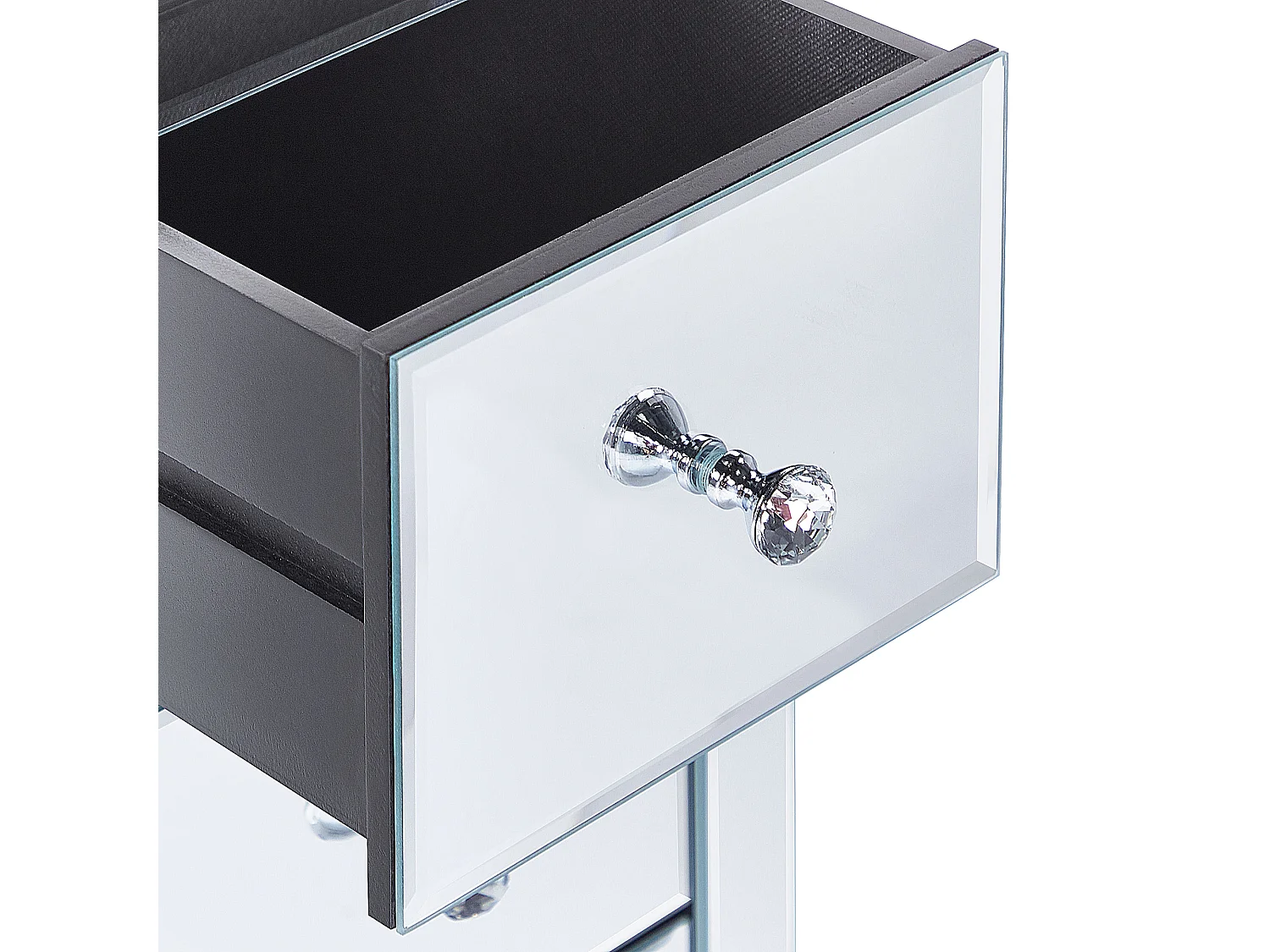 Comodino 3 cassetto LORRIS Vetro Argento