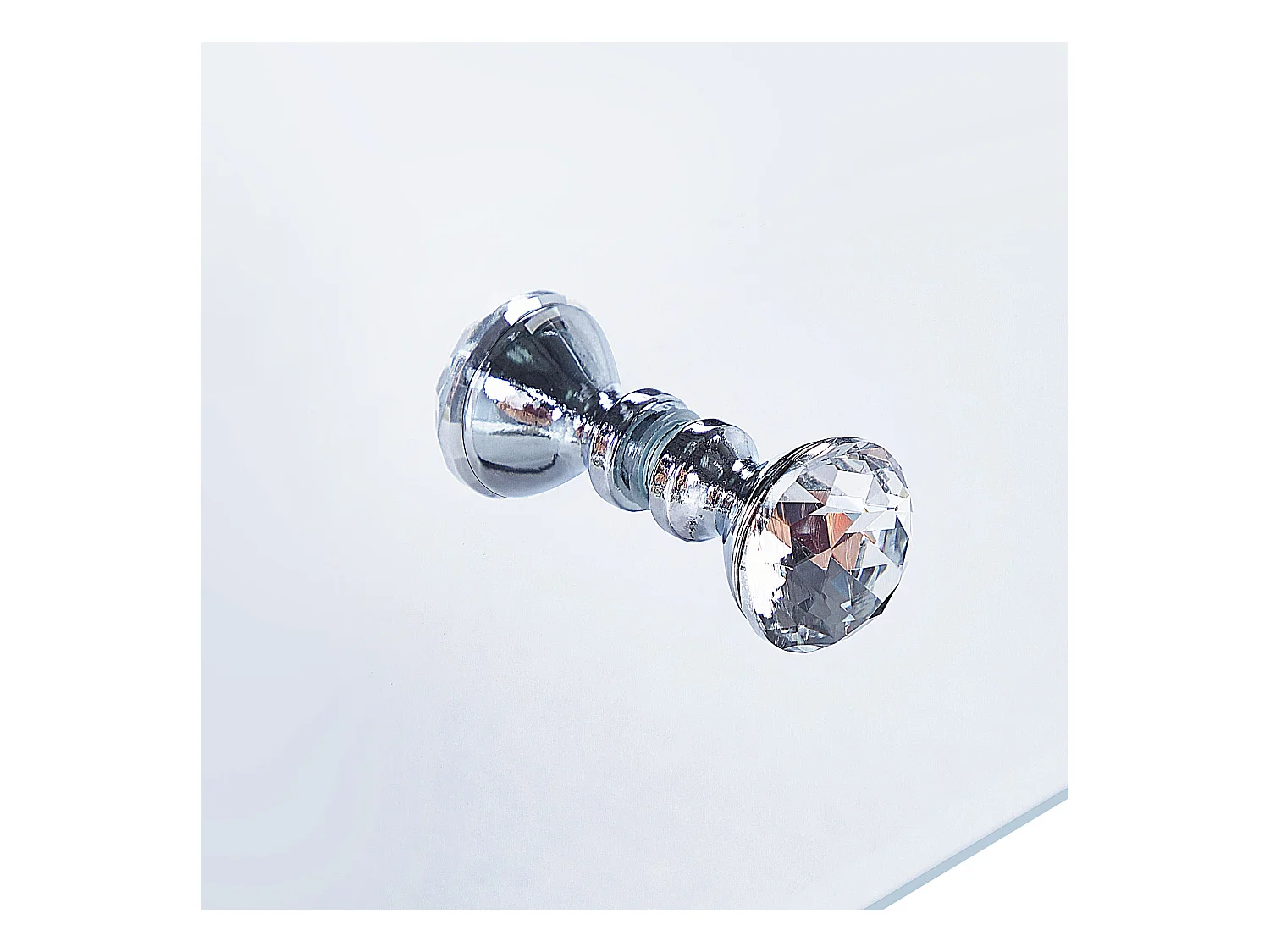 Nachttisch mit 3 Schublade LORRIS Glas Silber