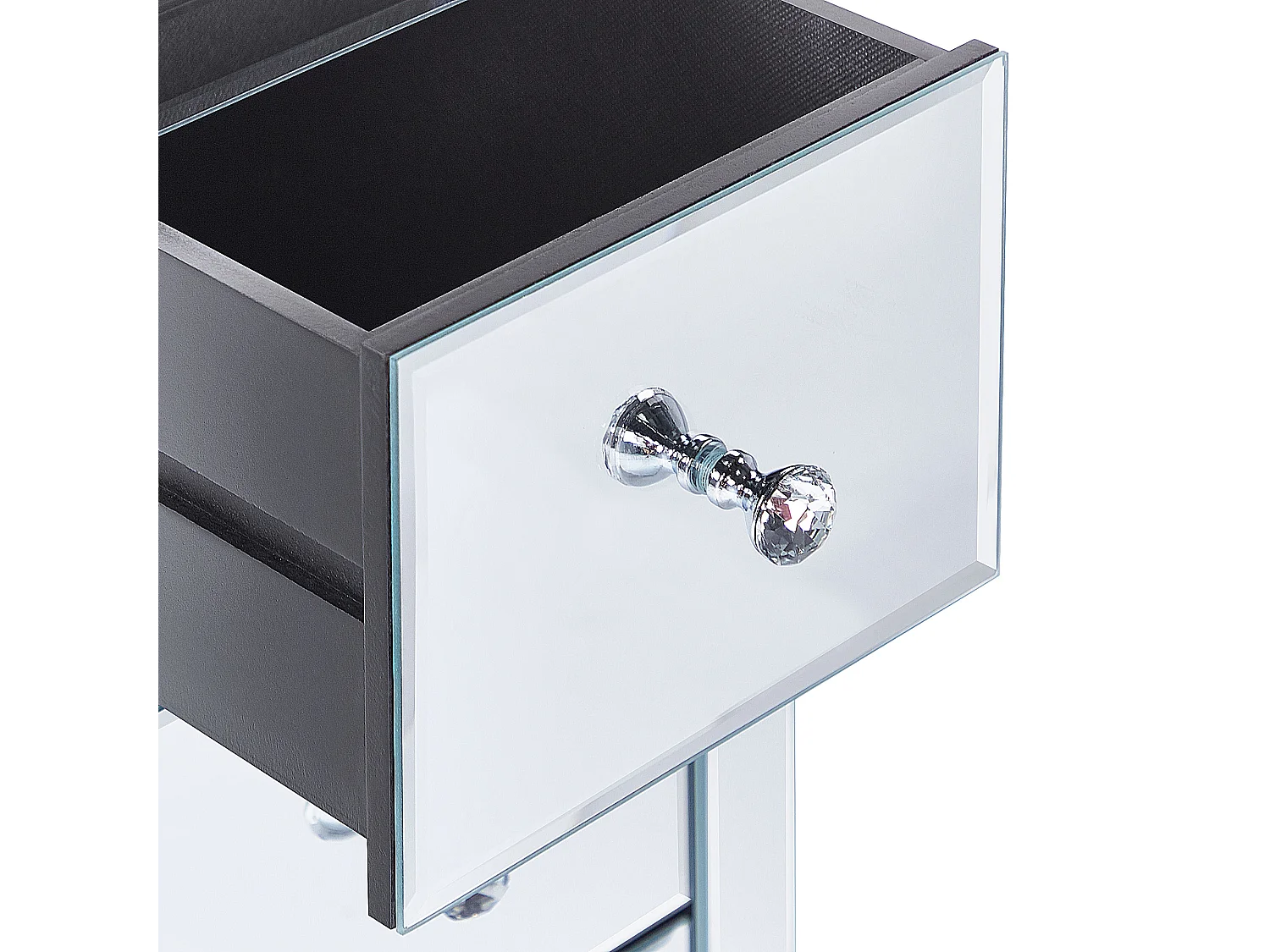 Comodino 3 cassetto LORRIS Vetro Argento