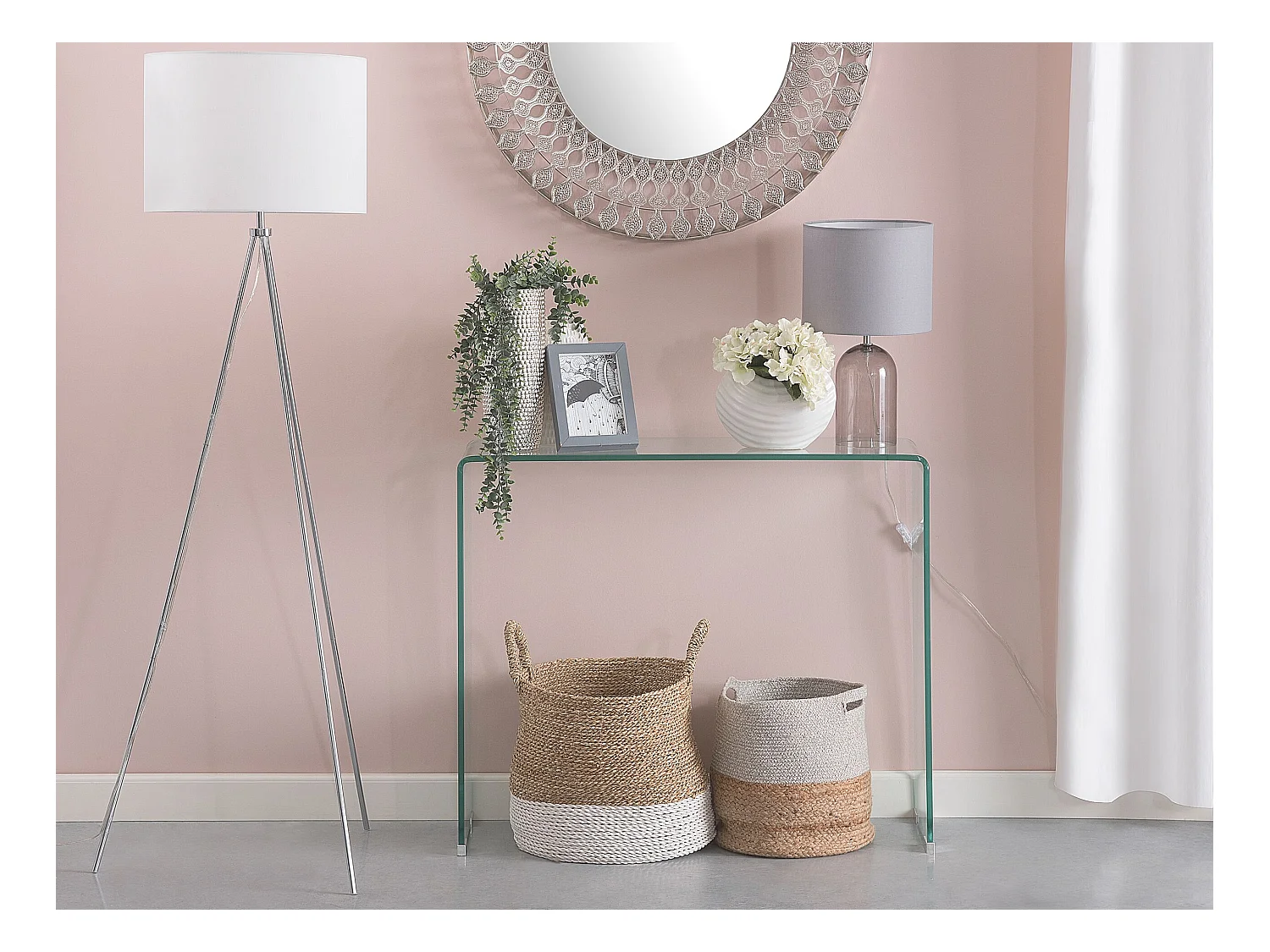 Minimalistischer Konsolentisch transparent Glas Kendall