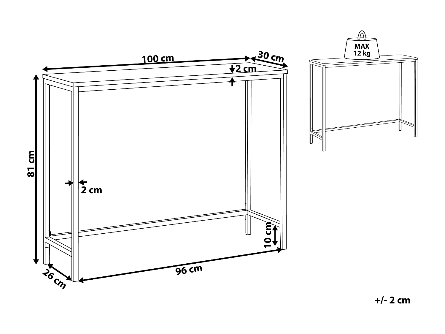 Console TULIA Marron foncé