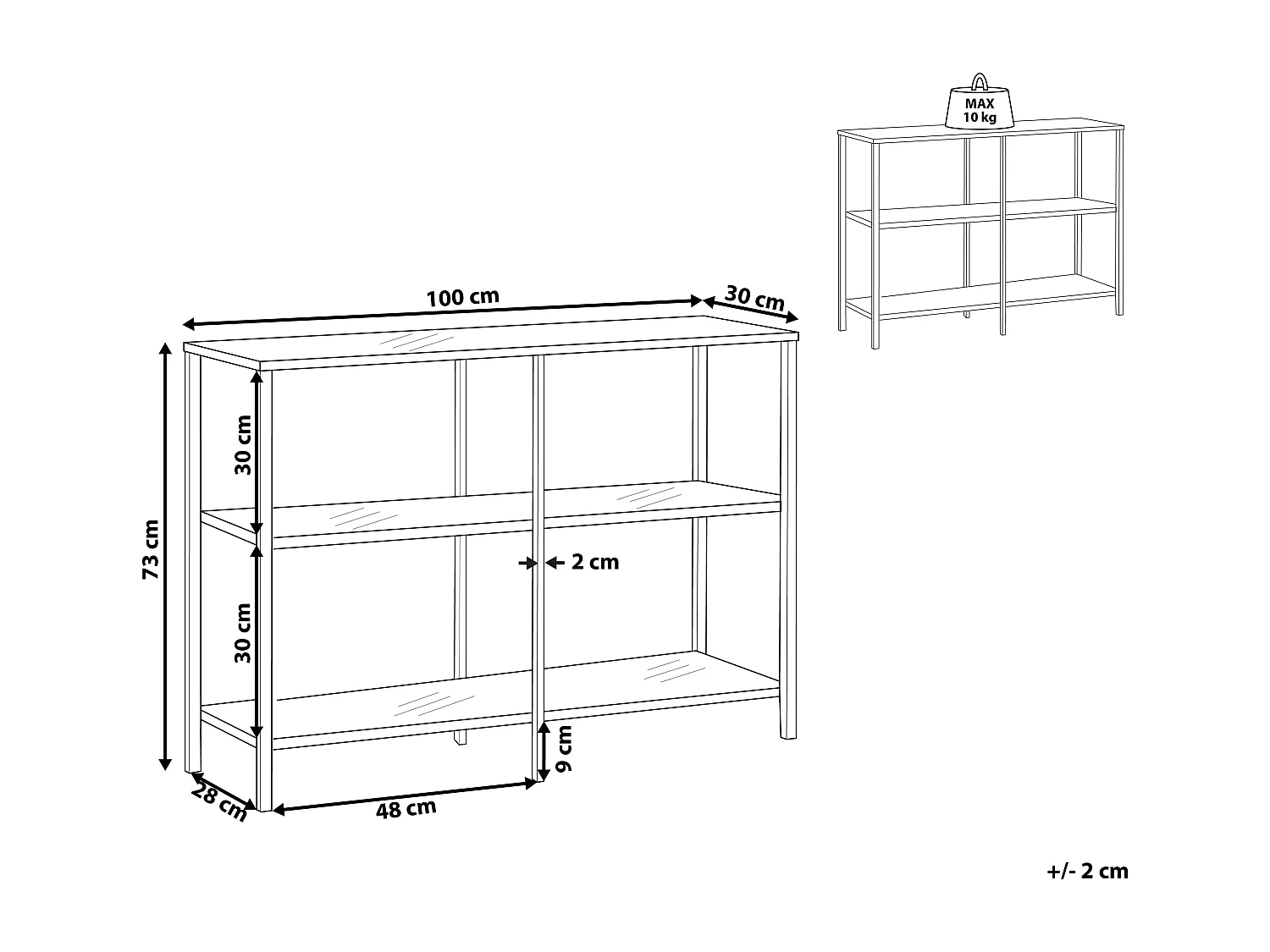 Tavolino consolle ORETTA Vetro temperato Oro