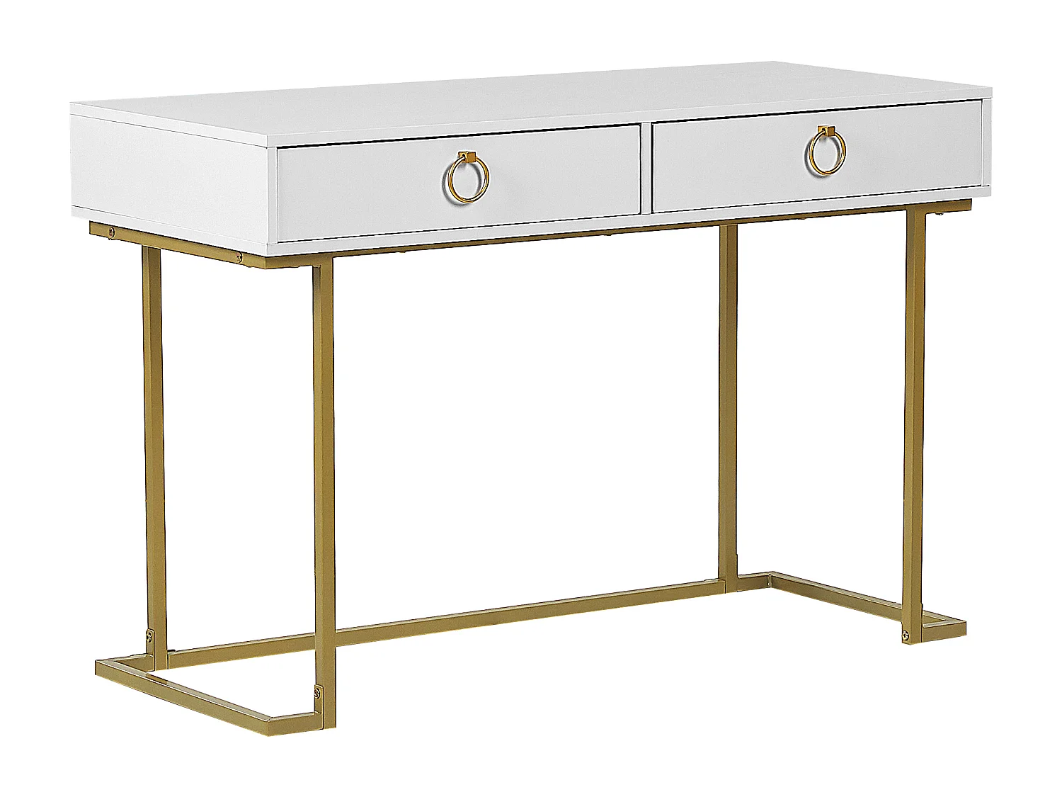 Consoletafel Bureau WESTPORT Wit/goud 115 cm 50 cm met opbergruimte
