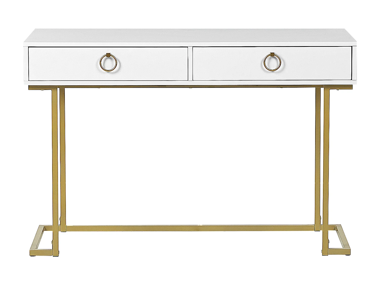 Consoletafel Bureau WESTPORT Wit/goud 115 cm 50 cm met opbergruimte
