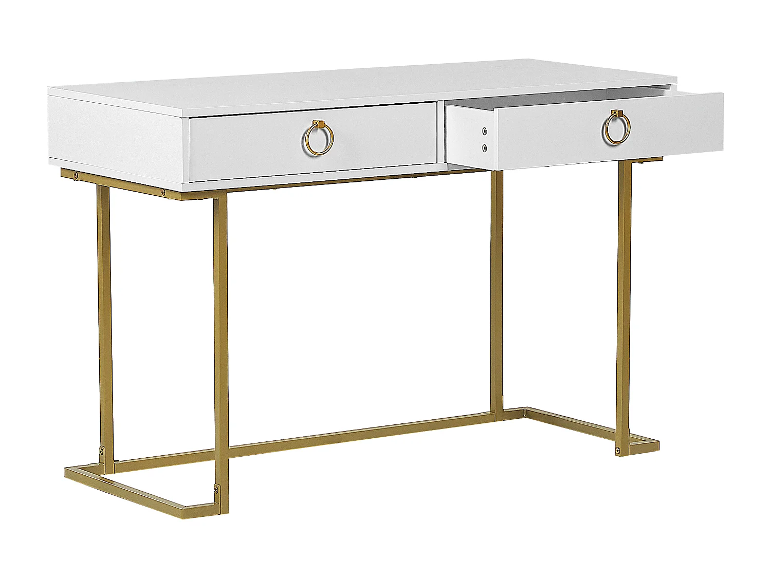 Consoletafel Bureau WESTPORT Wit/goud 115 cm 50 cm met opbergruimte
