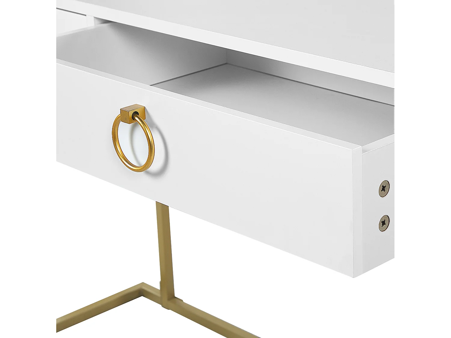 Consoletafel Bureau WESTPORT Wit/goud 115 cm 50 cm met opbergruimte