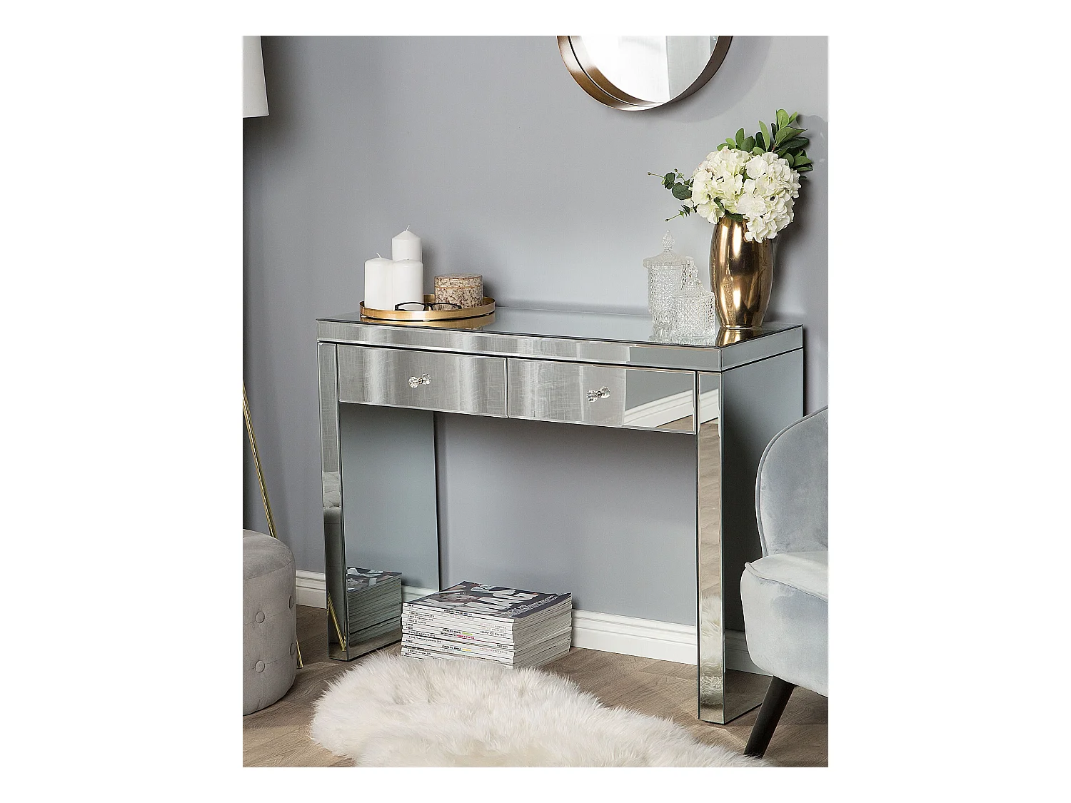 Console MARLE Miroir argenté