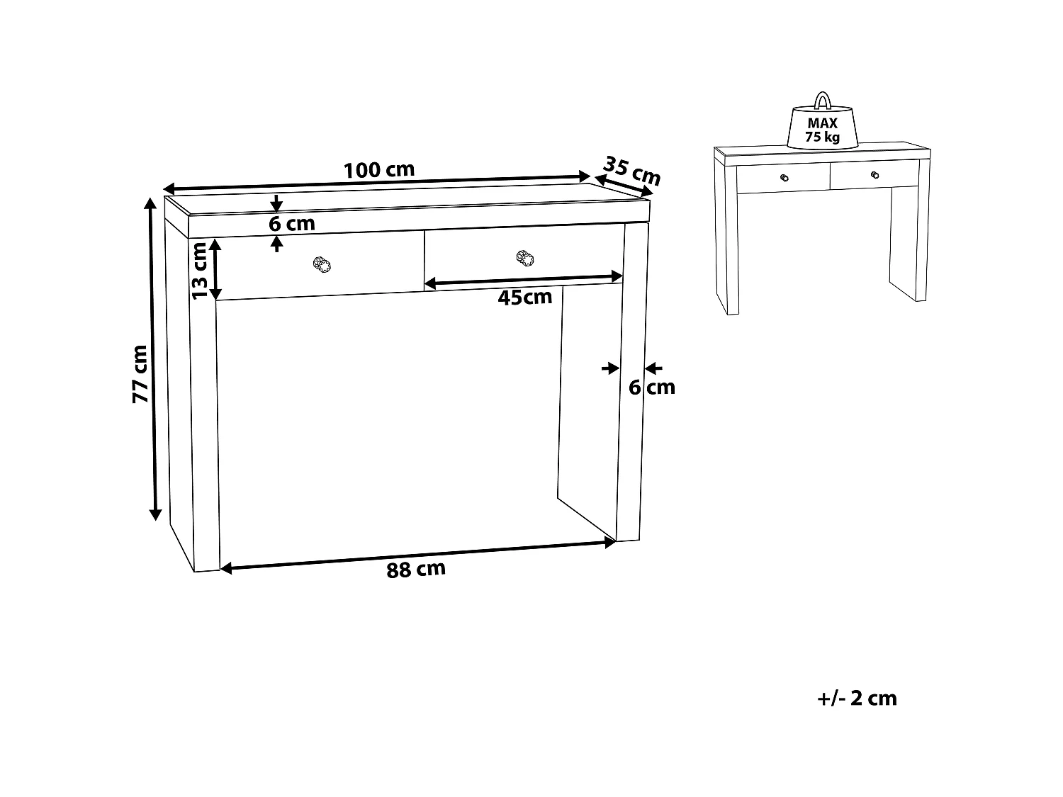Console MARLE Miroir argenté
