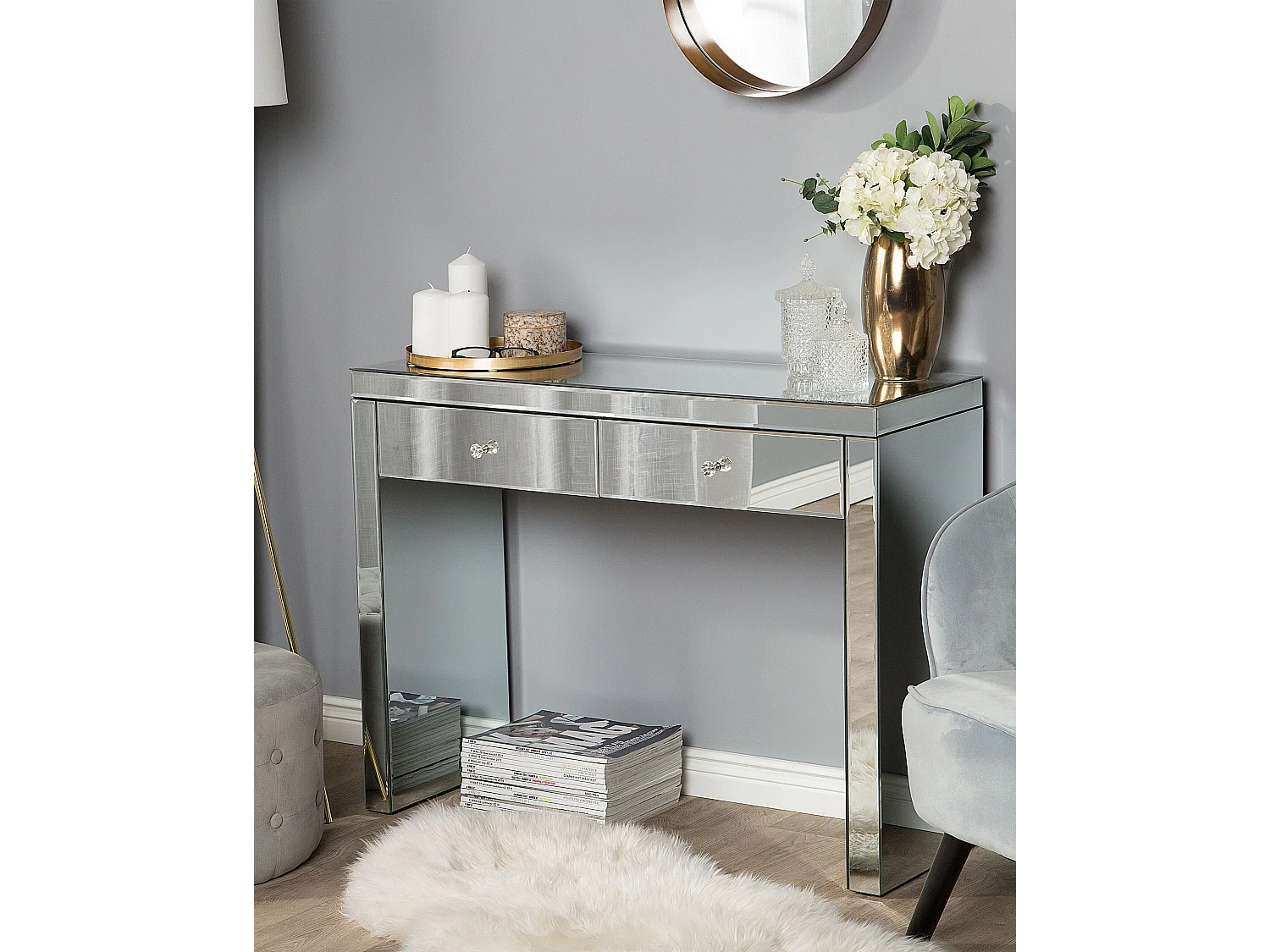 Console MARLE Miroir argenté