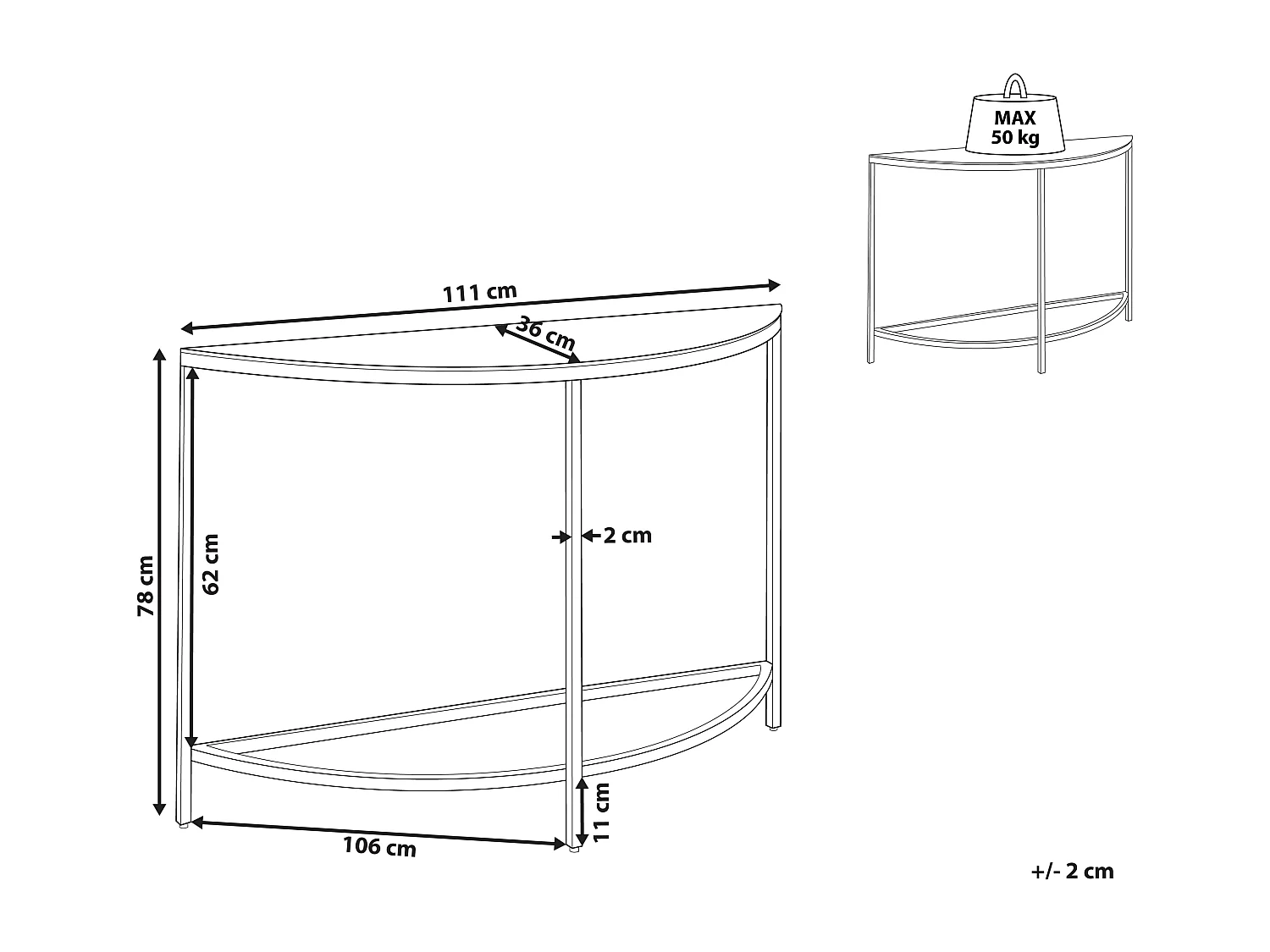 Consola ORITA Vidrio templado Mármol blanco