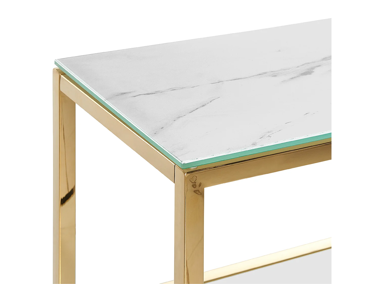Consoletafel AZUSA Veiligheidsglas Wit marmer