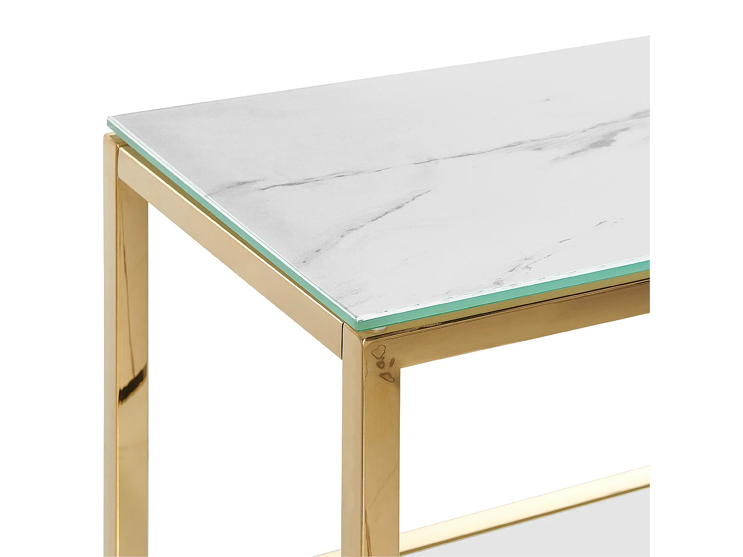 Consola AZUSA Vidro de segurança (temperado) Mármore branco