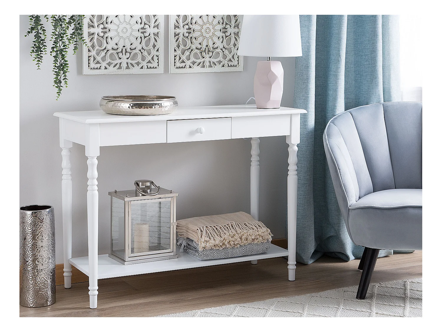 Moderner Konsolentisch in Weiß Landhausstil Tobago