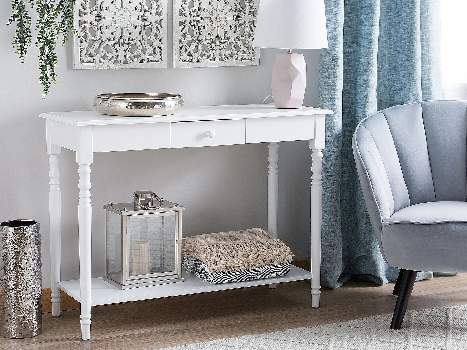 Moderner Konsolentisch in Weiß Landhausstil Tobago