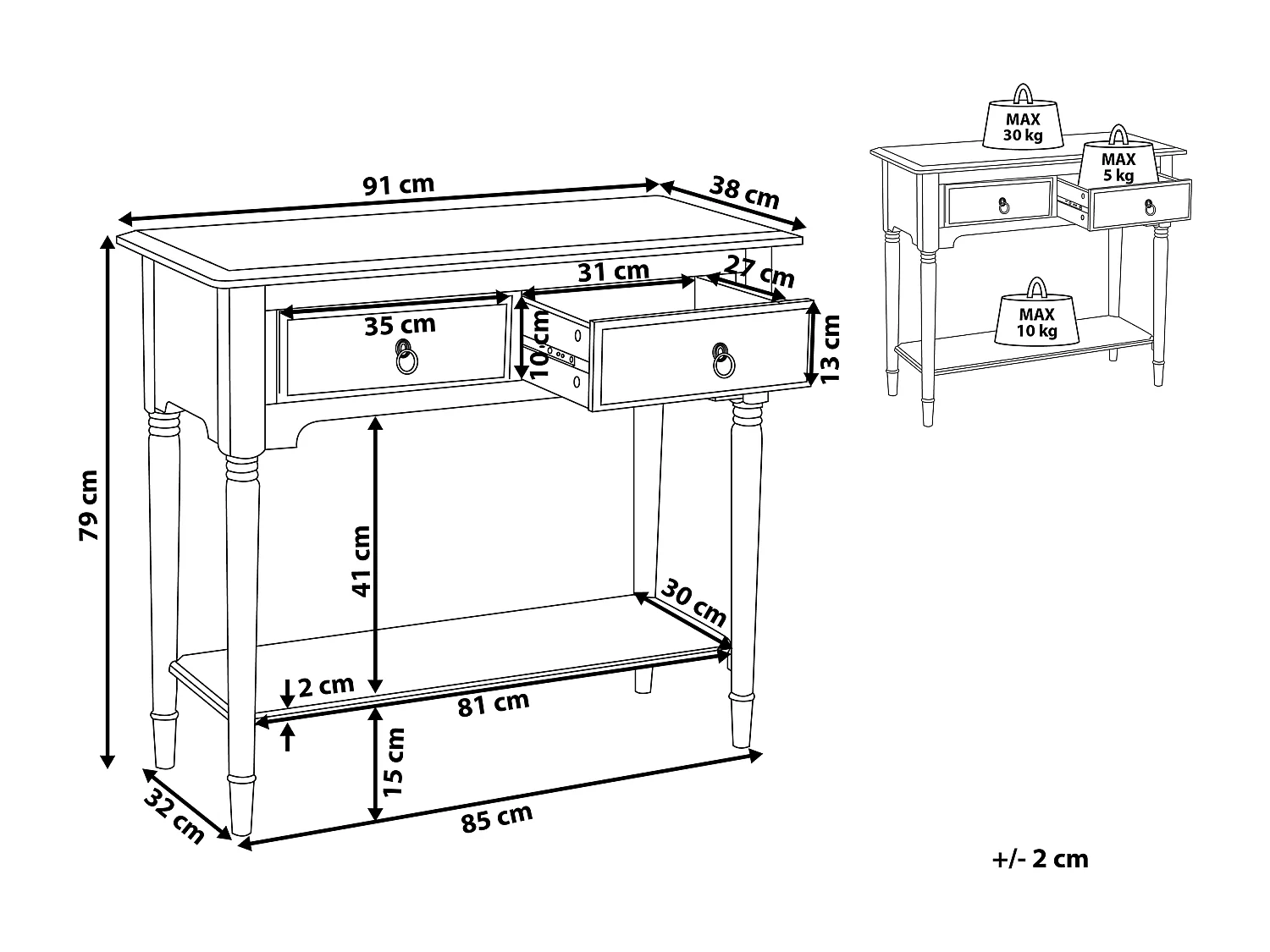 Console LOWELL Blanc