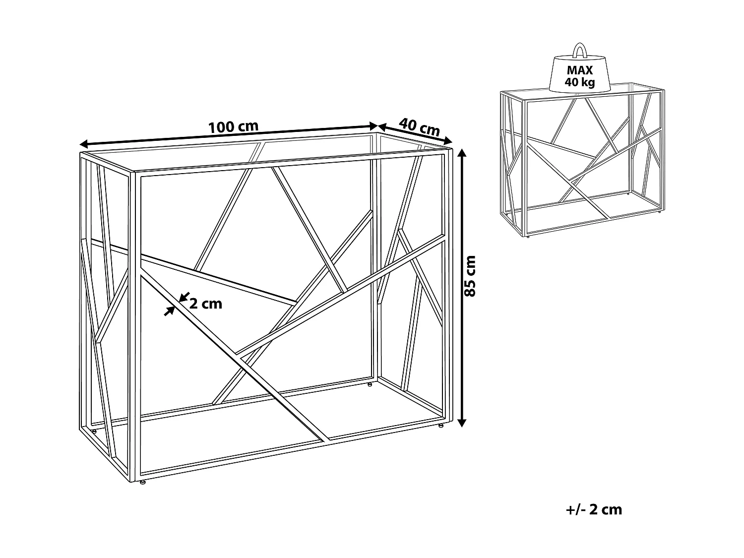 Consoletafel ORLAND Zilver