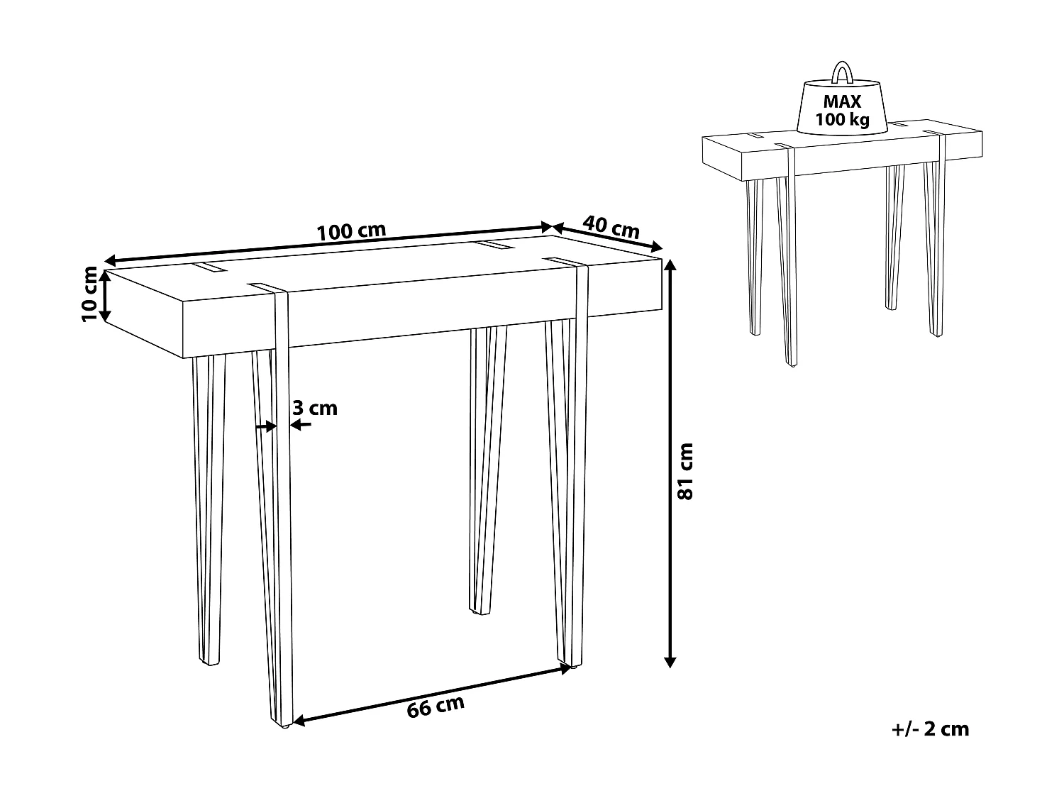 Consoletafel ADENA Bruin