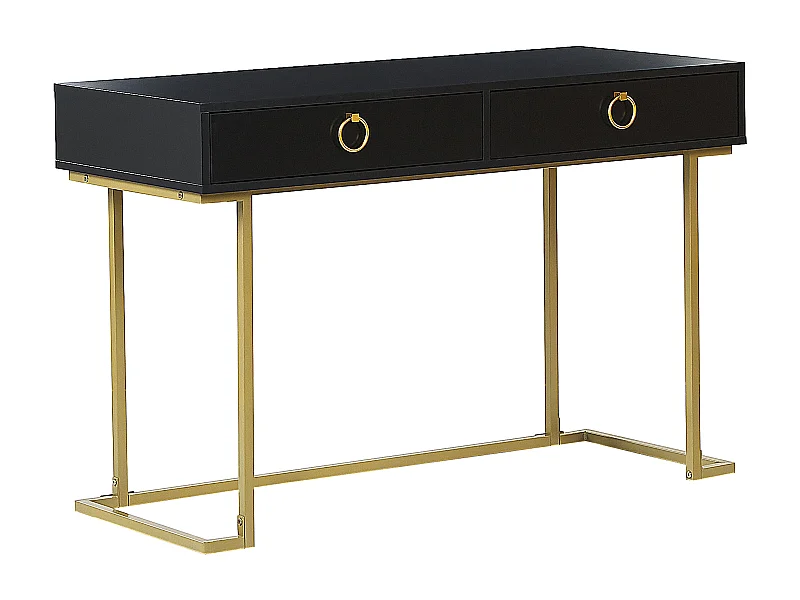 Konsolentisch Schreibtisch WESTPORT Schwarz / Gold 115 cm 50 cm mit Stauraum