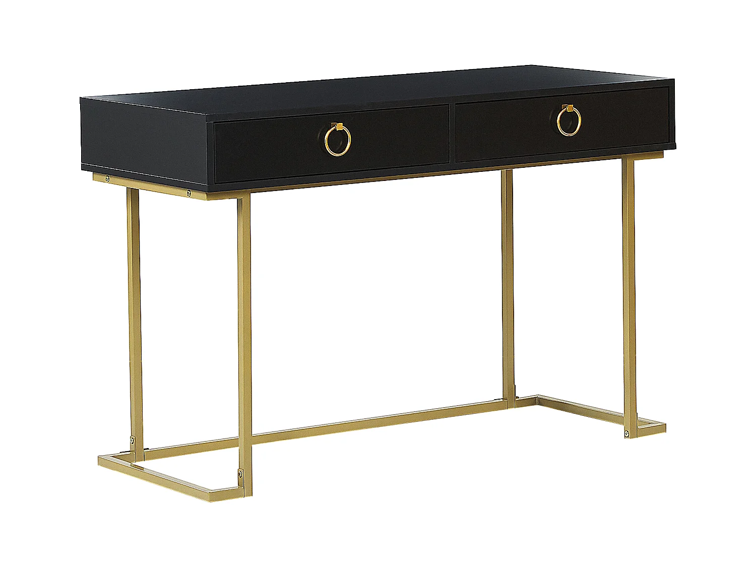 Console Table de bureau WESTPORT Noir/doré 115 cm 50 cm avec rangement