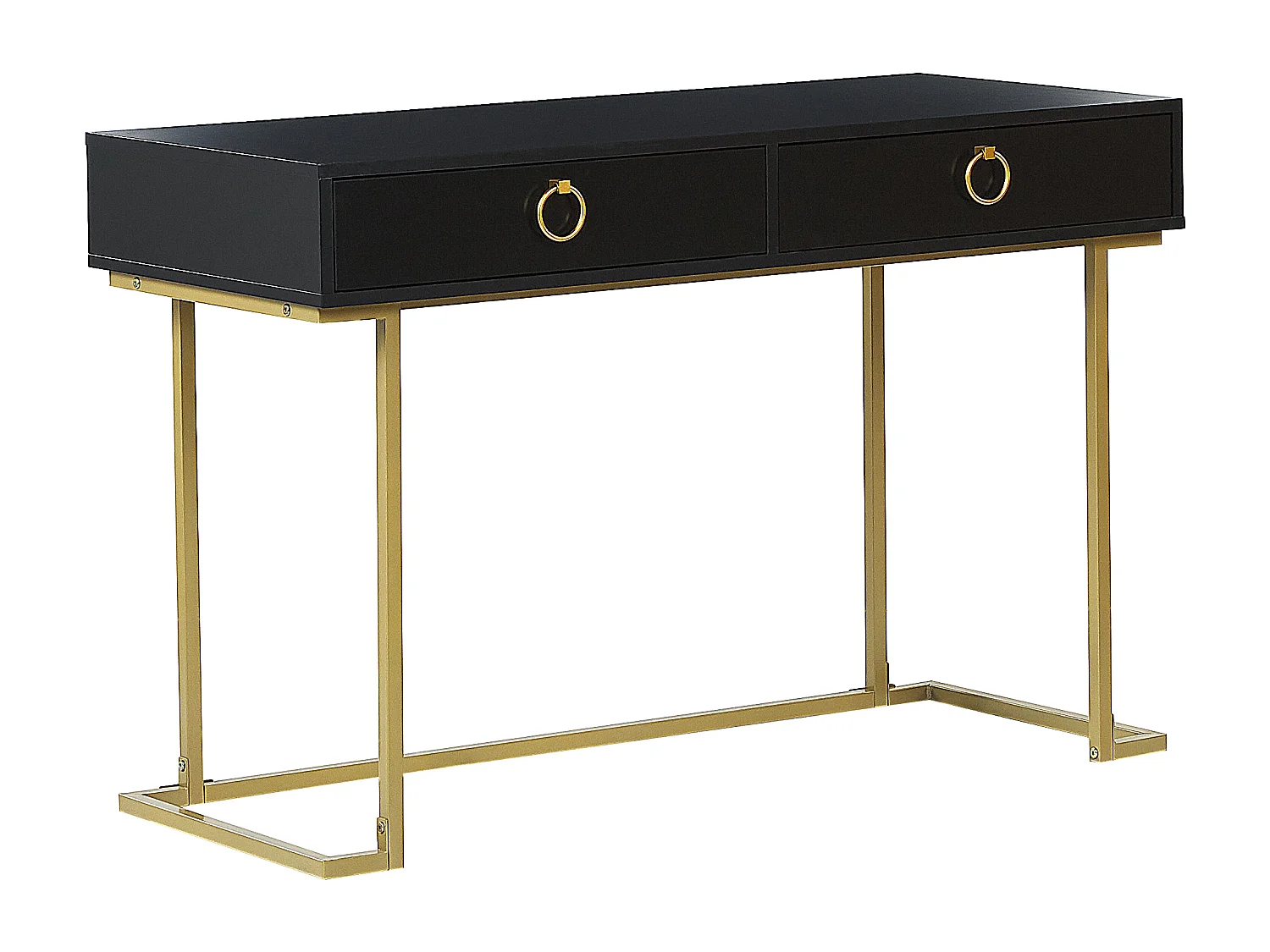Console Table de bureau WESTPORT Noir/doré 115 cm 50 cm avec rangement