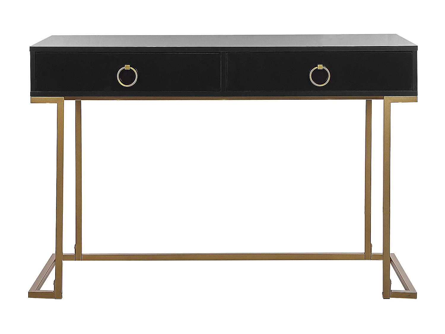 Console Table de bureau WESTPORT Noir/doré 115 cm 50 cm avec rangement