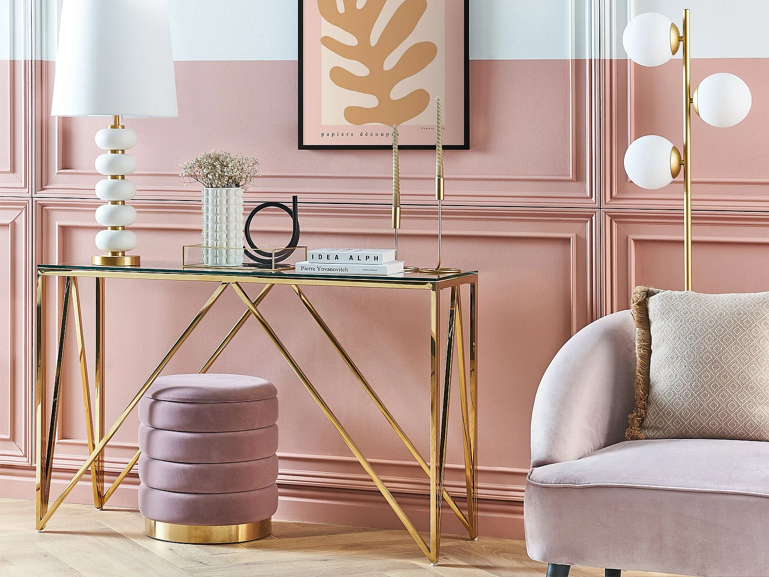 Console WESO Verre de sécurité Doré