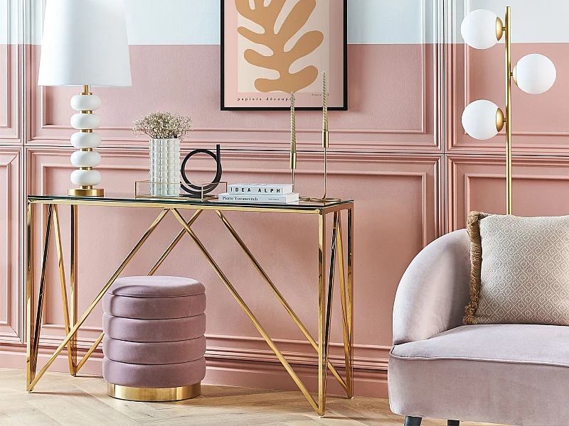 Tavolino consolle WESO Vetro temperato Oro