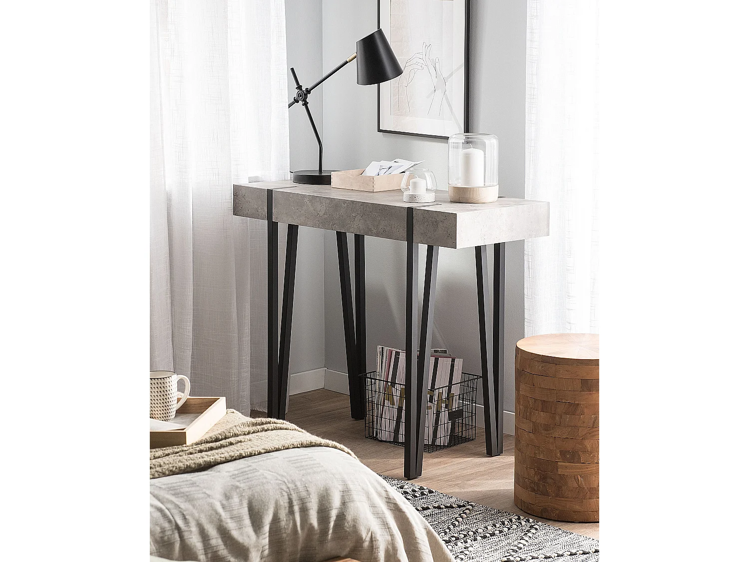 Console ADENA Effet béton gris