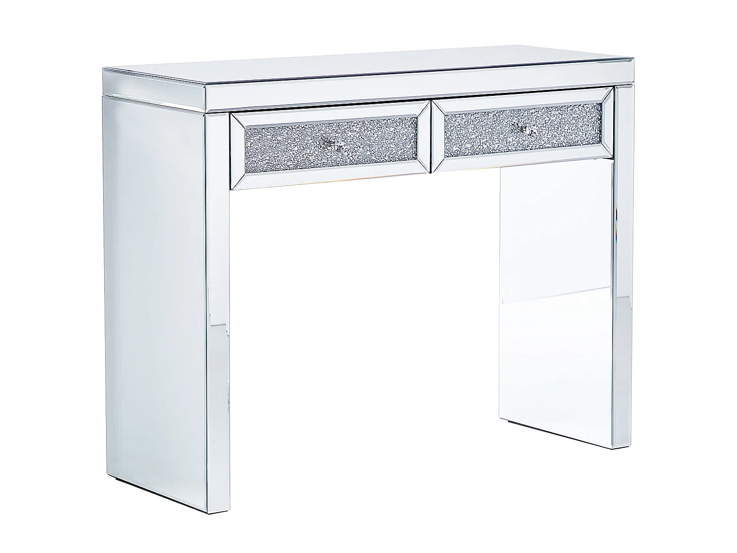 Tavolino consolle vetro argento 100 x 38 cm TILLY