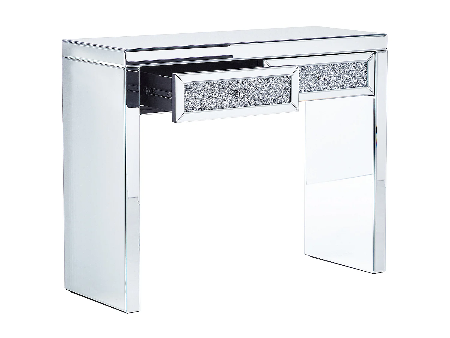 Tavolino consolle vetro argento 100 x 38 cm TILLY