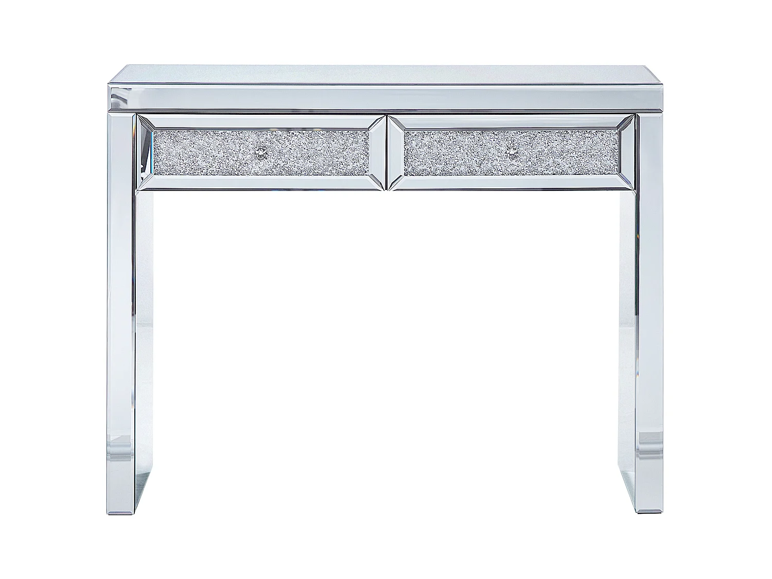 Tavolino consolle vetro argento 100 x 38 cm TILLY