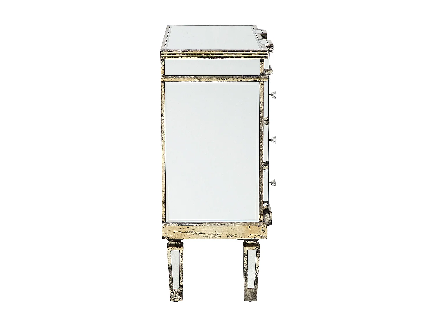 Commode à 6 tiroirs MOZELA Miroir argenté