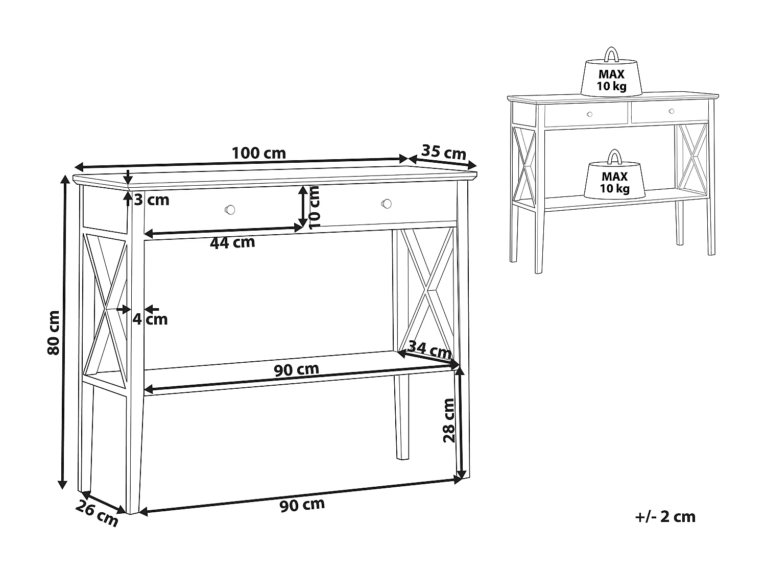 Consoletafel AVENUE Wit