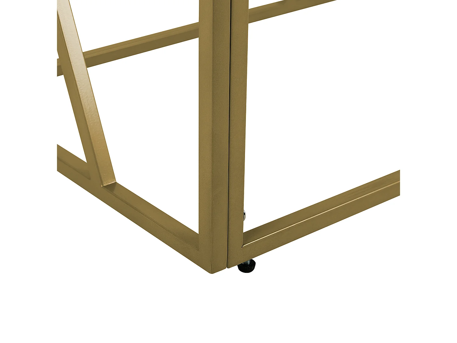 Konsolentisch Hartglas mit Metallgestell gold geometrischer rahmen Glamour Wohnzimmertisch Beistelltisch Orland