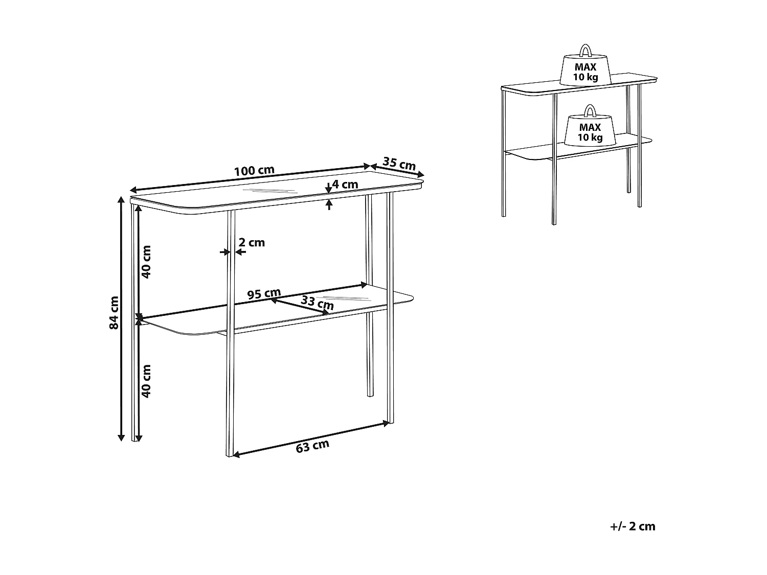 Konsola CALVERT Szkło hartowane Srebrny