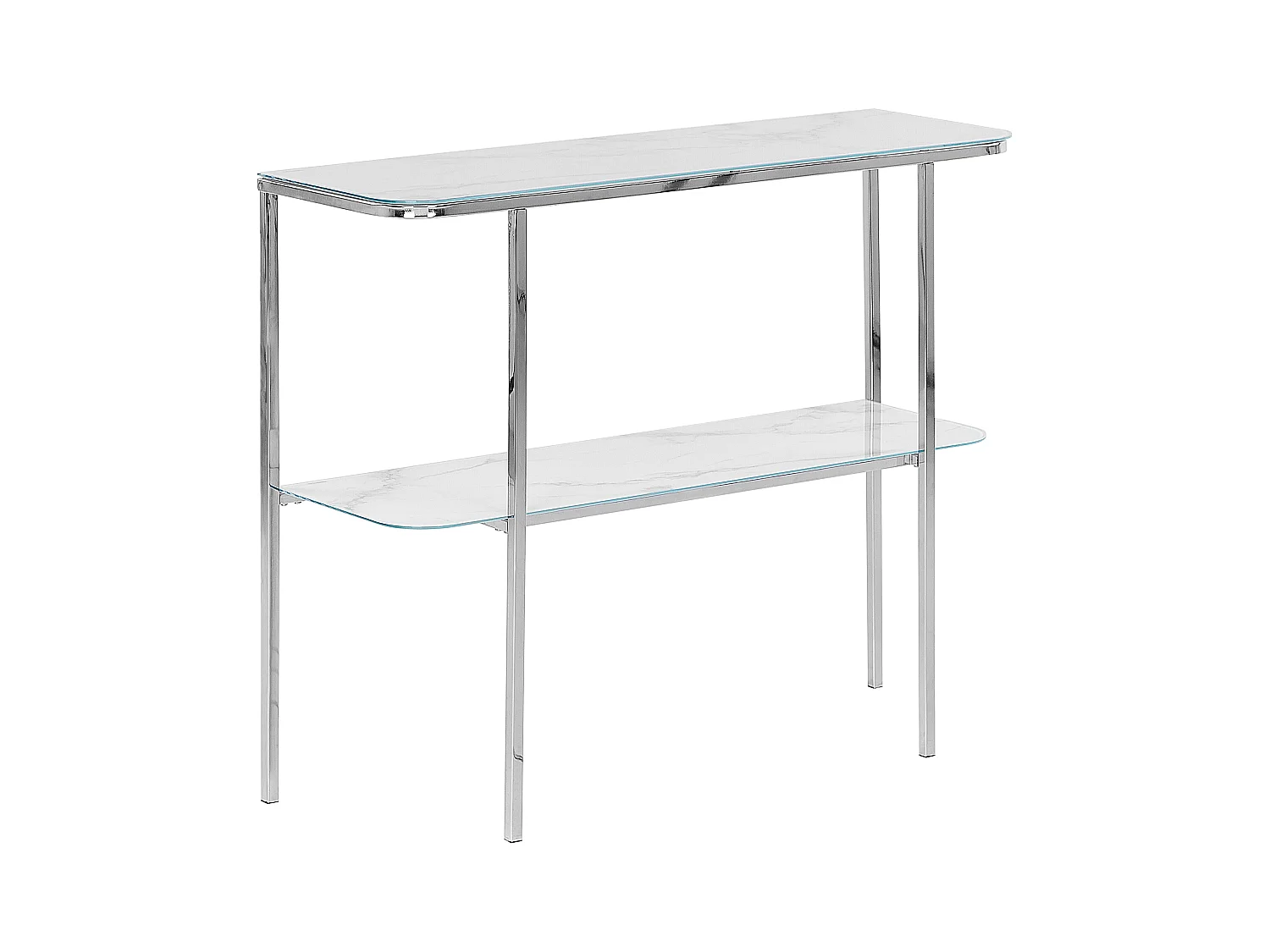 Console CALVERT Verre de sécurité Marbre/argenté