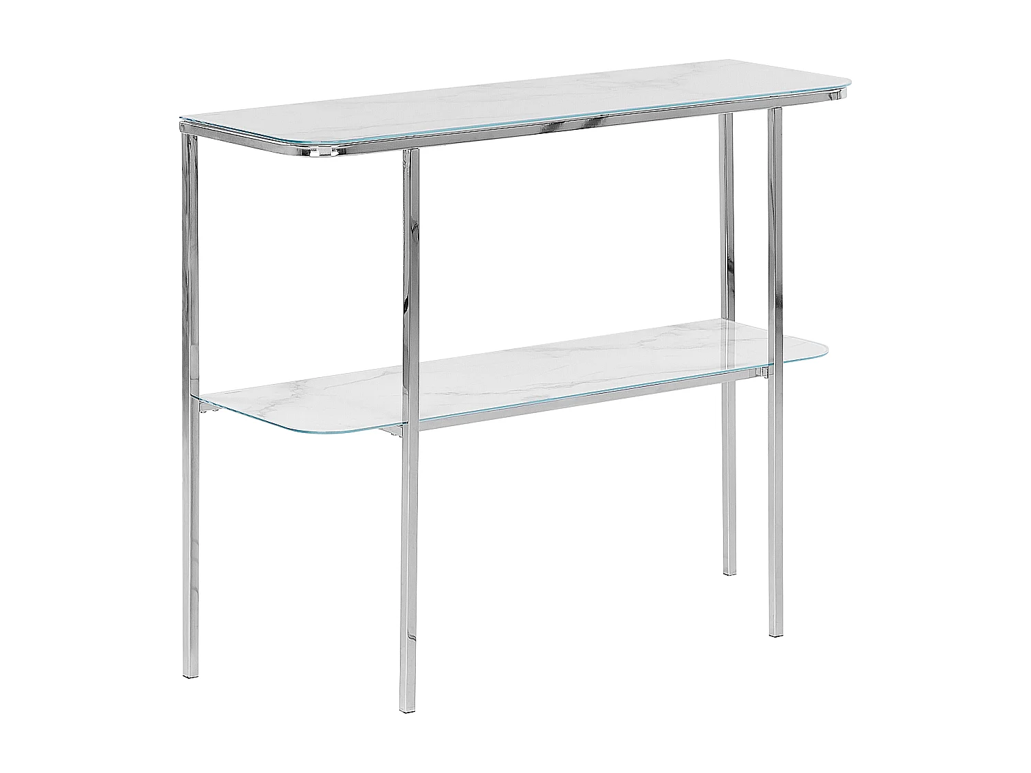 Consola CALVERT Vidrio templado Plateado
