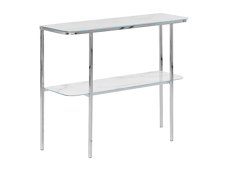 Consola CALVERT Vidrio templado Plateado