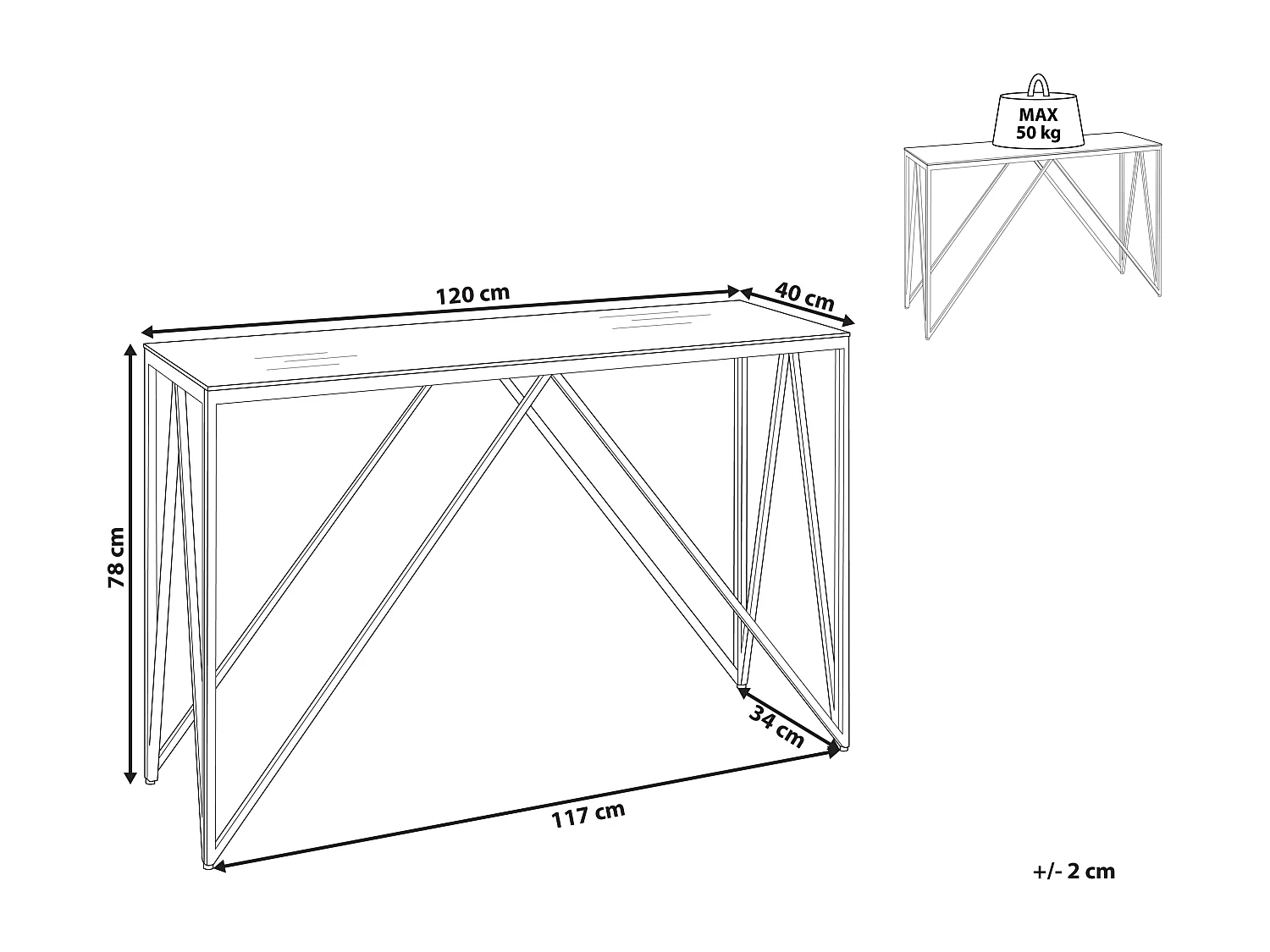 Consoletafel WESO Veiligheidsglas Zilver