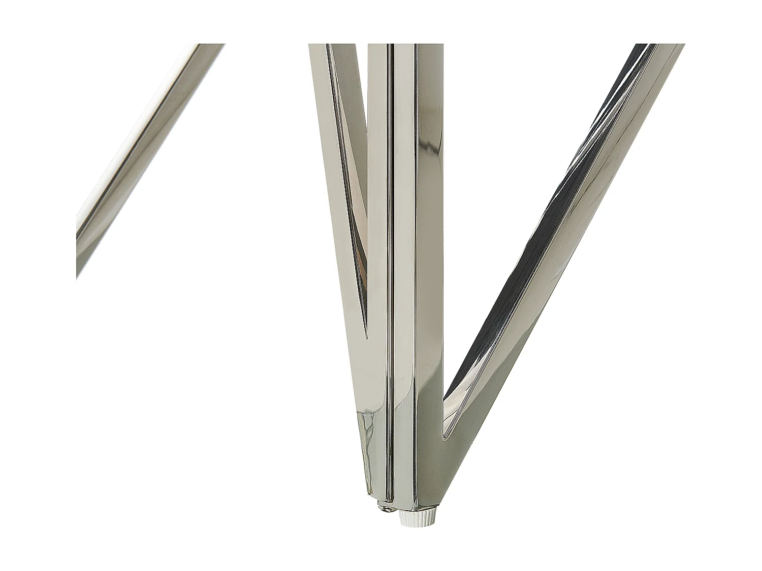 Schmaler Konsolentisch rechteckig transparent Metallgestell silber Glamour Weso