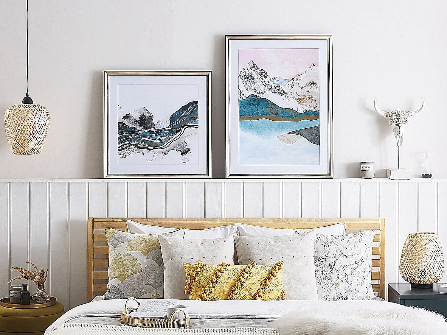 Wandbild mit Rahmen BAGI Abstraktes Muster 60 x 60 cm Bunt