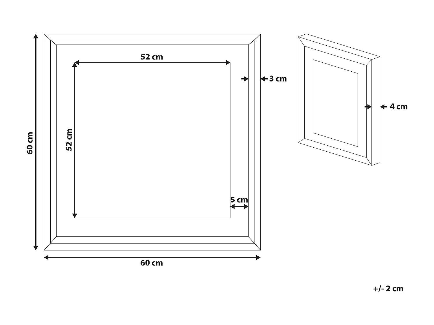 Wandbild mit Rahmen BAGI Abstraktes Muster 60 x 60 cm Bunt