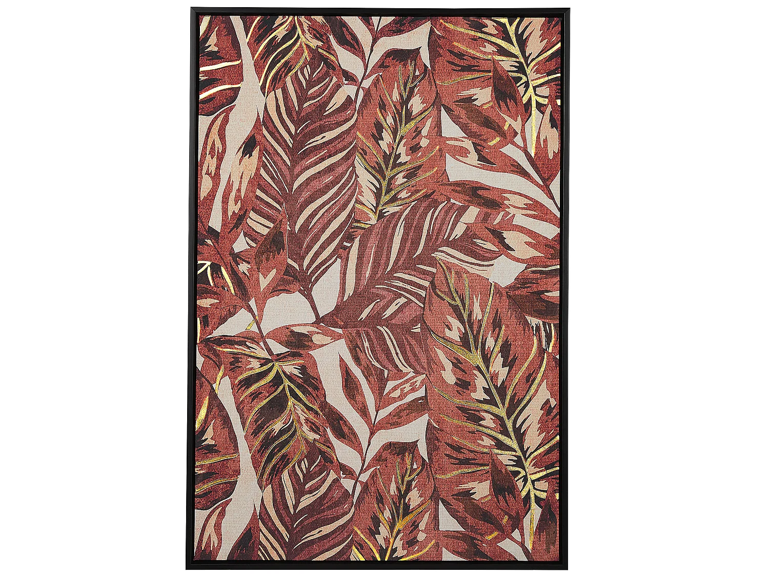 Imprimé sur toile FLORESTA Motif floral 63 x 99 cm Rouge Bordeaux
