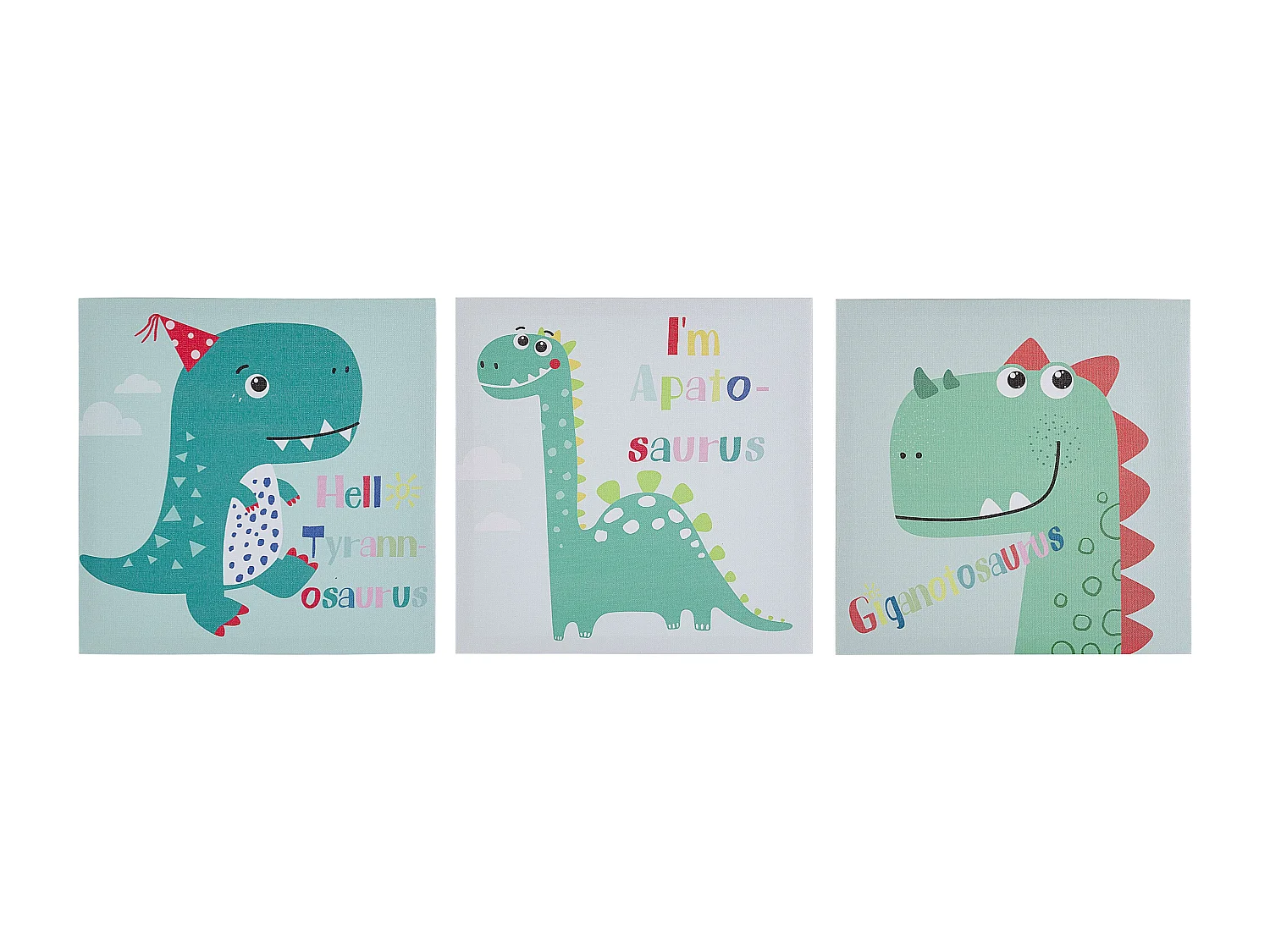 Conjunto de 3 telas BINGUI Motivo infantil 30 x 30 cm Multicolor