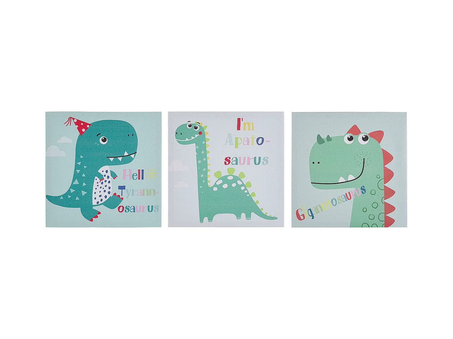 Lot de 3 toiles BINGUI Motif enfant 30 x 30 cm Multicolore